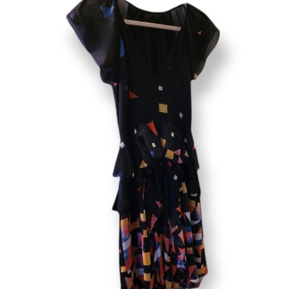 Maison cinqcent dark blue geometric flowy dress - Picture 2 of 5